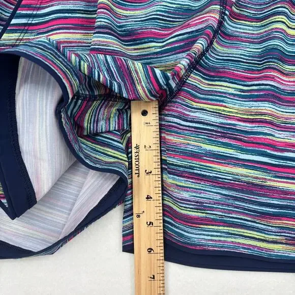 Lands End Swim Shorts Size 18W Blue Stripe Pockets Brief Lining Quick Dry - Picture 9 of 10